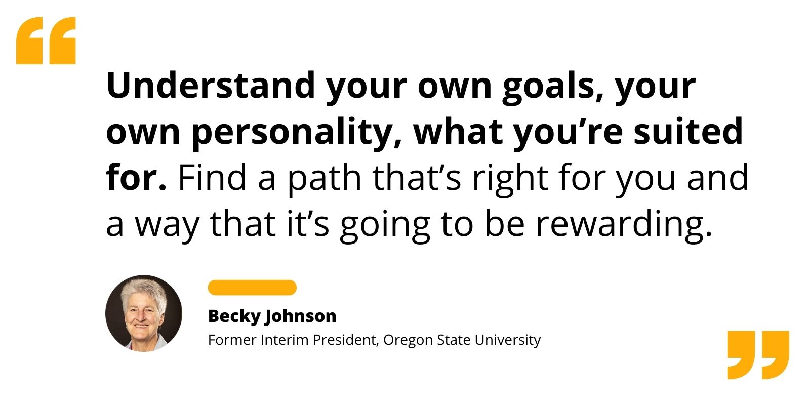 Quote by Becky Johnson re: finding the right leadership path to best match your goals and personality.