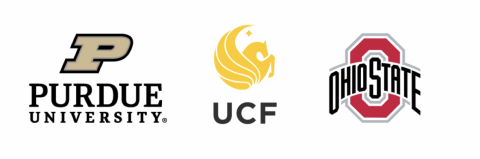 Logos for Purdue University, University of Central Florida, and Ohio State